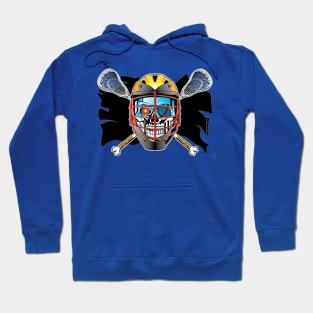 Pirate Lacrosse Skull and Cross Sticks Hoodie